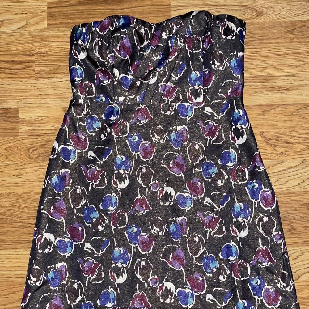 American Eagle Outfitters Strapless Metallic Sweetheart Dress Women Size 10 EUC